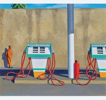 Jeffrey Smart (1921-2013) <I>Study for The Petrol Station</I> 1975 Sold March 2023 for $208,636 (inc. BP) ©The Estate of Jeffrey Smart